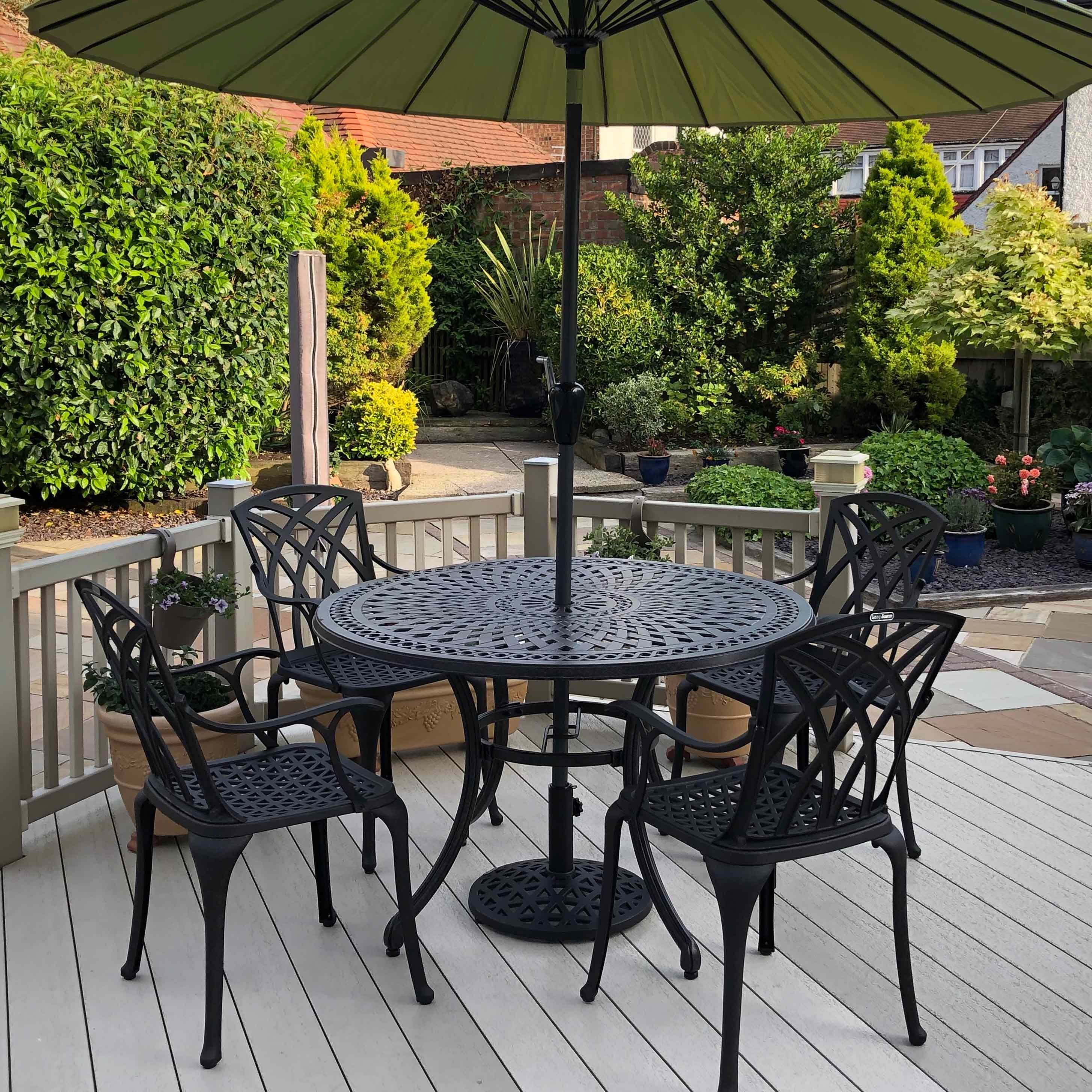 Alice Table 4 Seater Set - Antique Bronze - Image 11