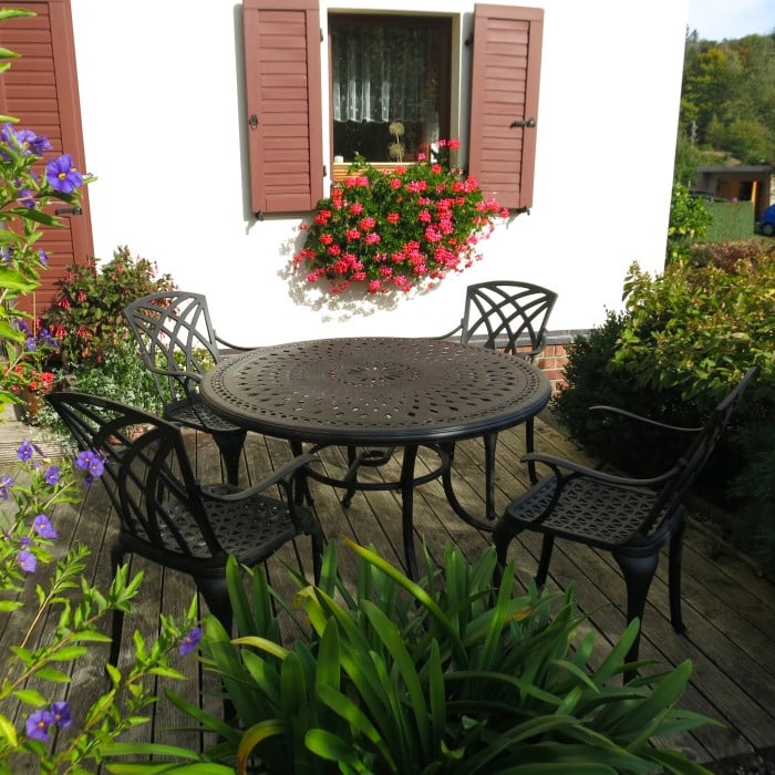 Alice Table 4 Seater Set - Antique Bronze - Image 12