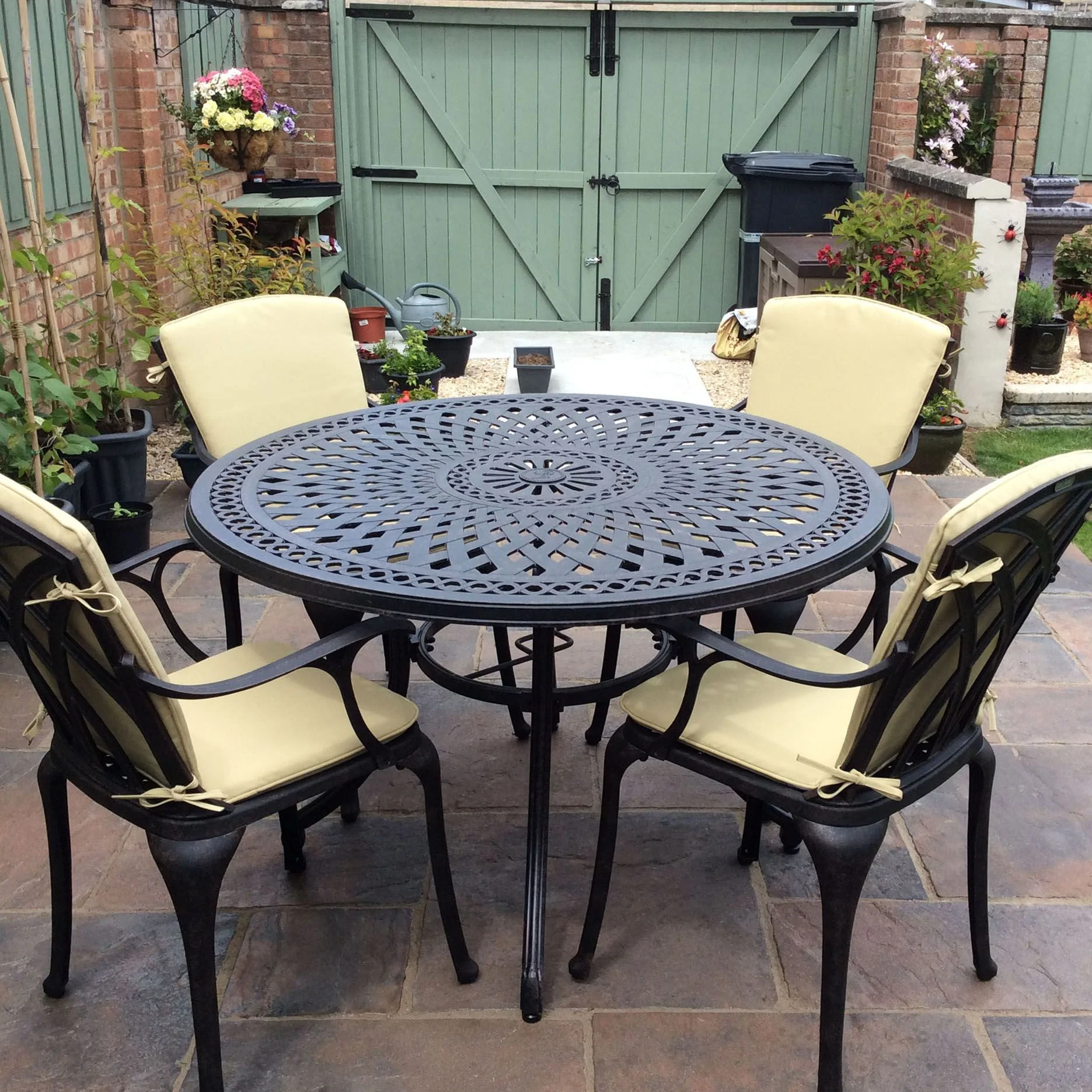 Alice Table 4 Seater Set - Antique Bronze - Image 13