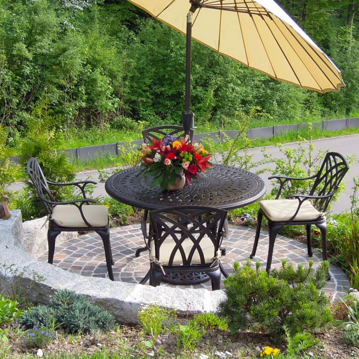 Alice Table 4 Seater Set - Antique Bronze - Image 5