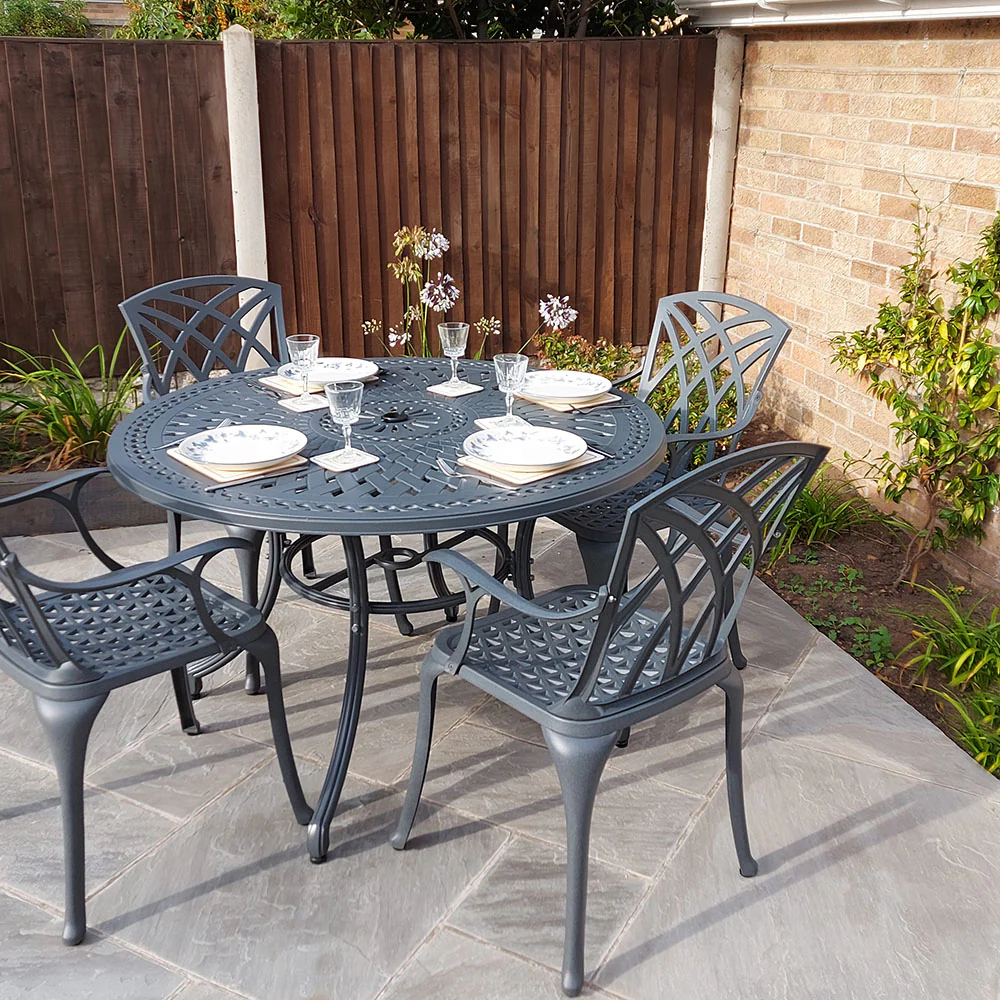 Alice Table 4 Seater Set - Slate - Image 3