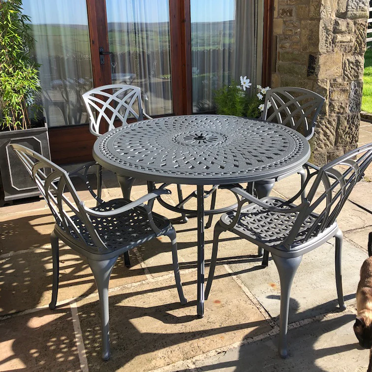 Alice Table 4 Seater Set - Slate - Image 7