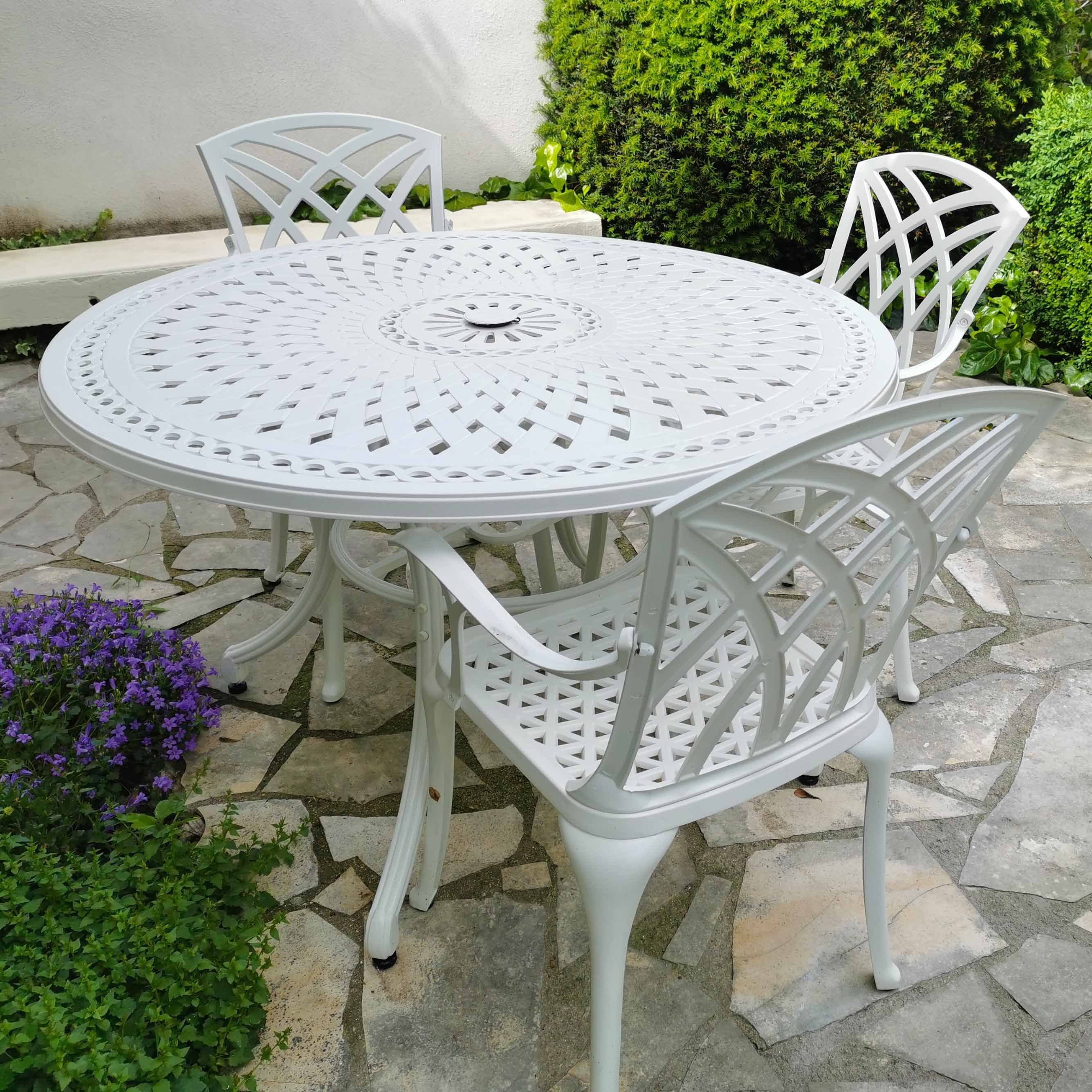 Alice Table 4 Seater Set - White - Image 5