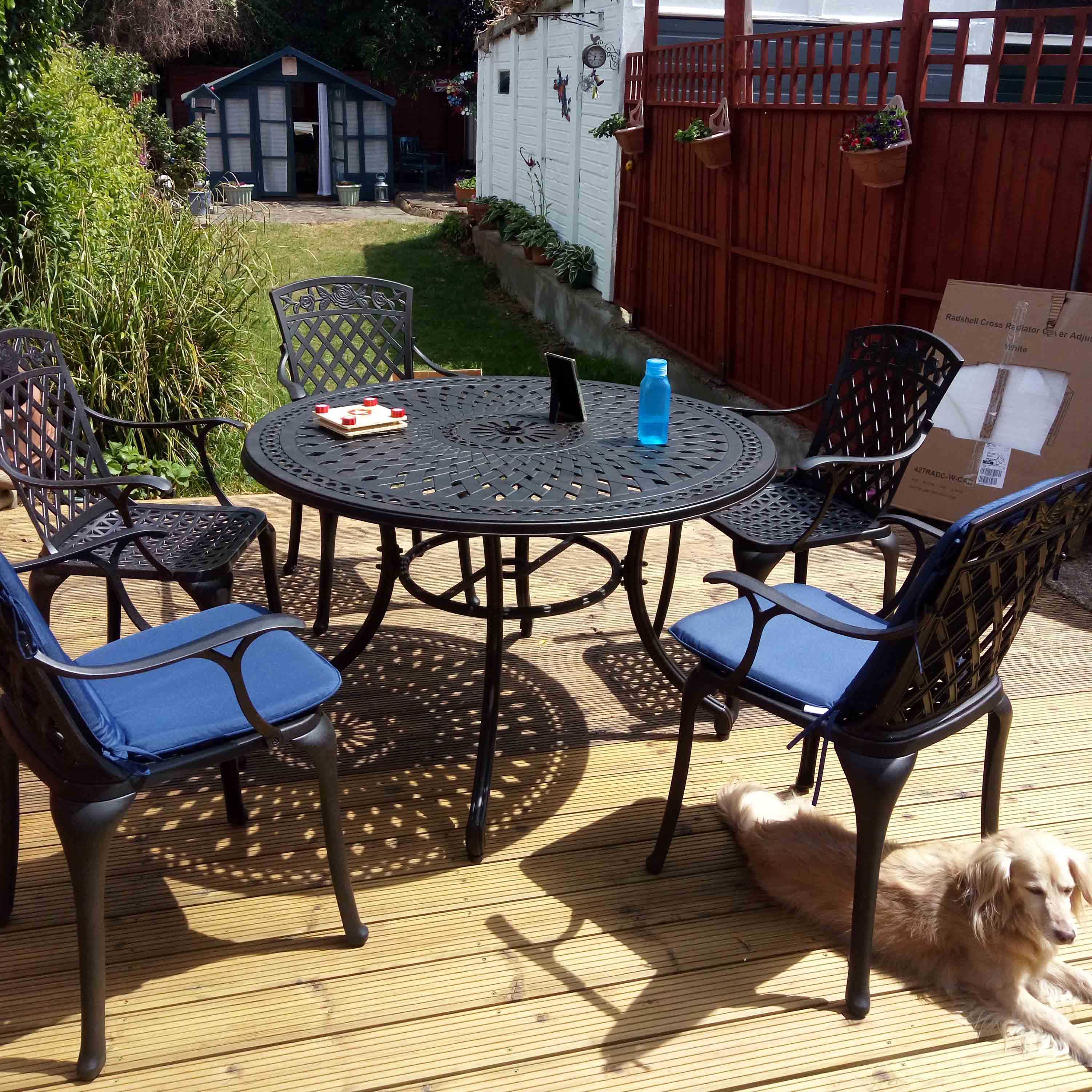 Alice Table 6 Seater Set - Antique Bronze - Image 11