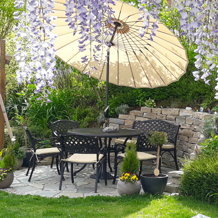 Alice Table 6 Seater Set - Antique Bronze - Image 6