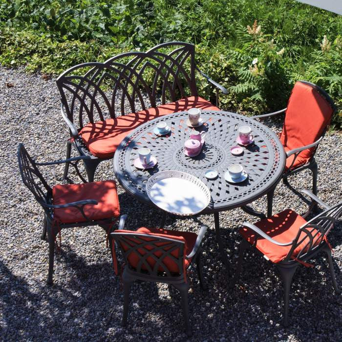 Alice Table 6 Seater Set - Slate - Image 4