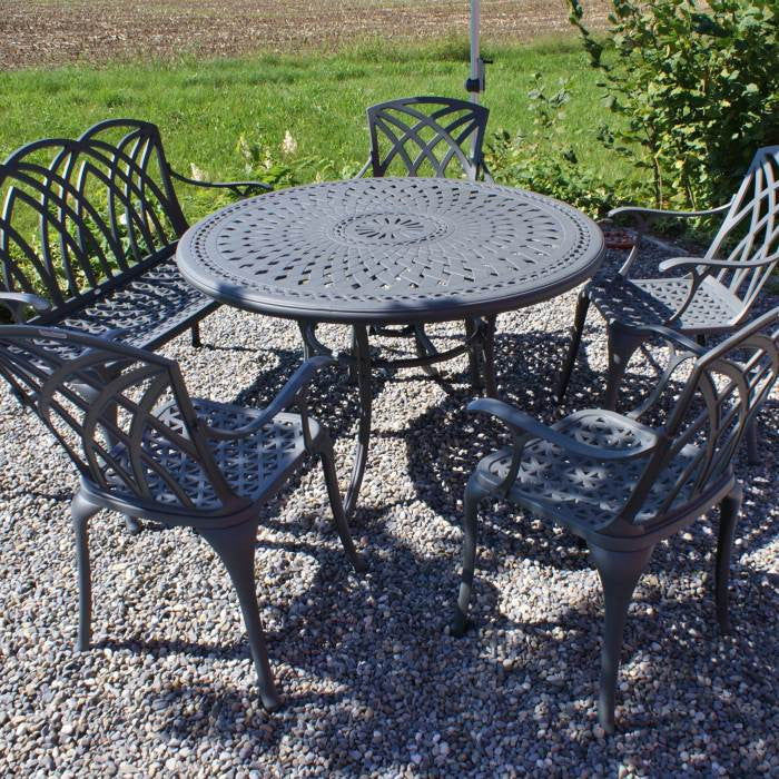 Alice Table 6 Seater Set - Slate - Image 6