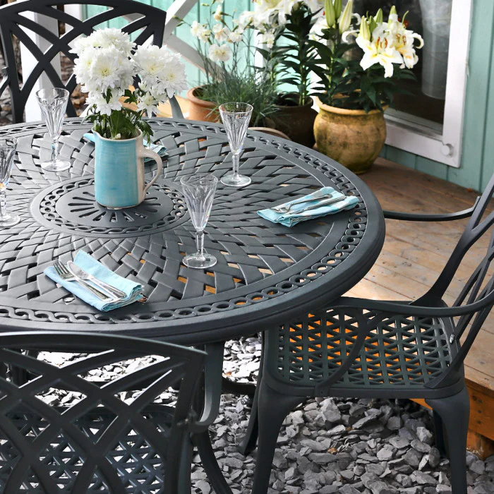 Alice Table 6 Seater Set - Slate - Image 7