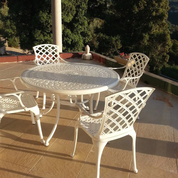 Alice Table 6 Seater Set - White - Image 14