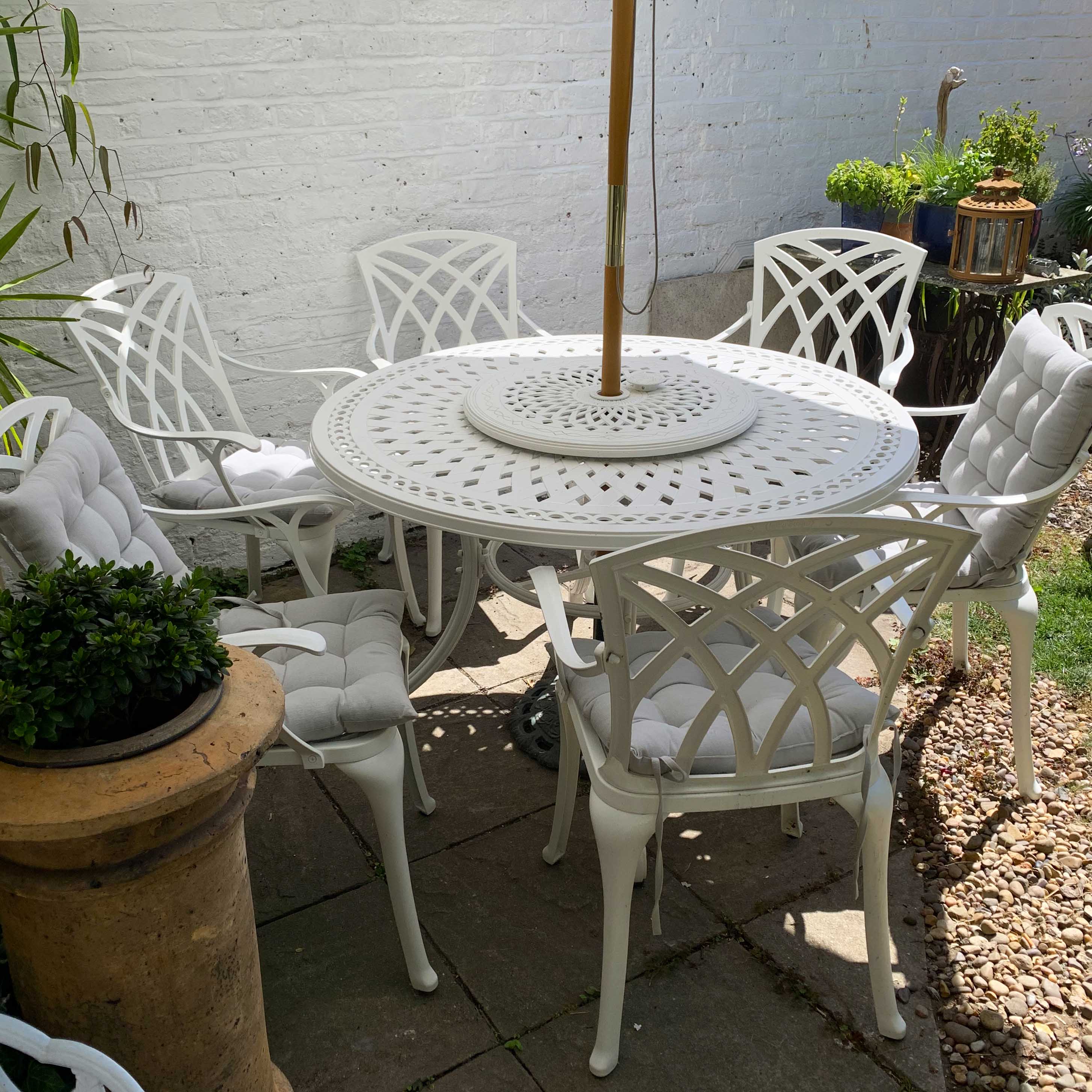 Alice Table 6 Seater Set - White - Image 4