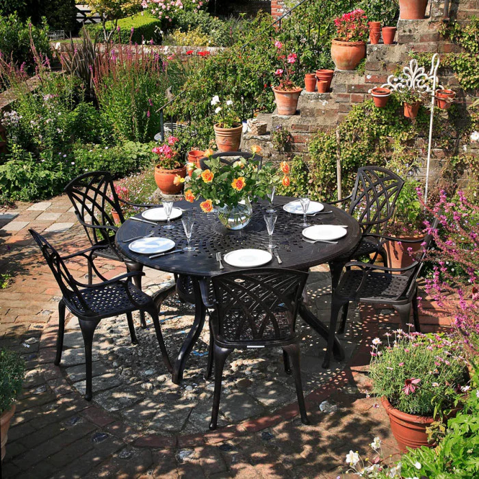 Amelia Table 6 Seater Set - Antique Bronze - Image 7