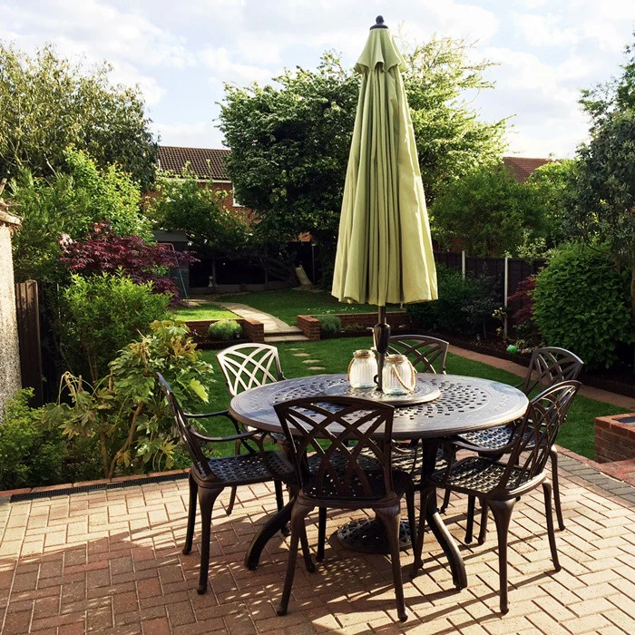 Amelia Table 6 Seater Set - Antique Bronze - Image 9