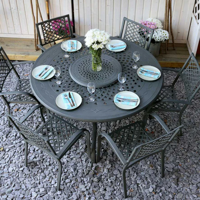 Amelia Table 6 Seater Set - Slate - Image 11