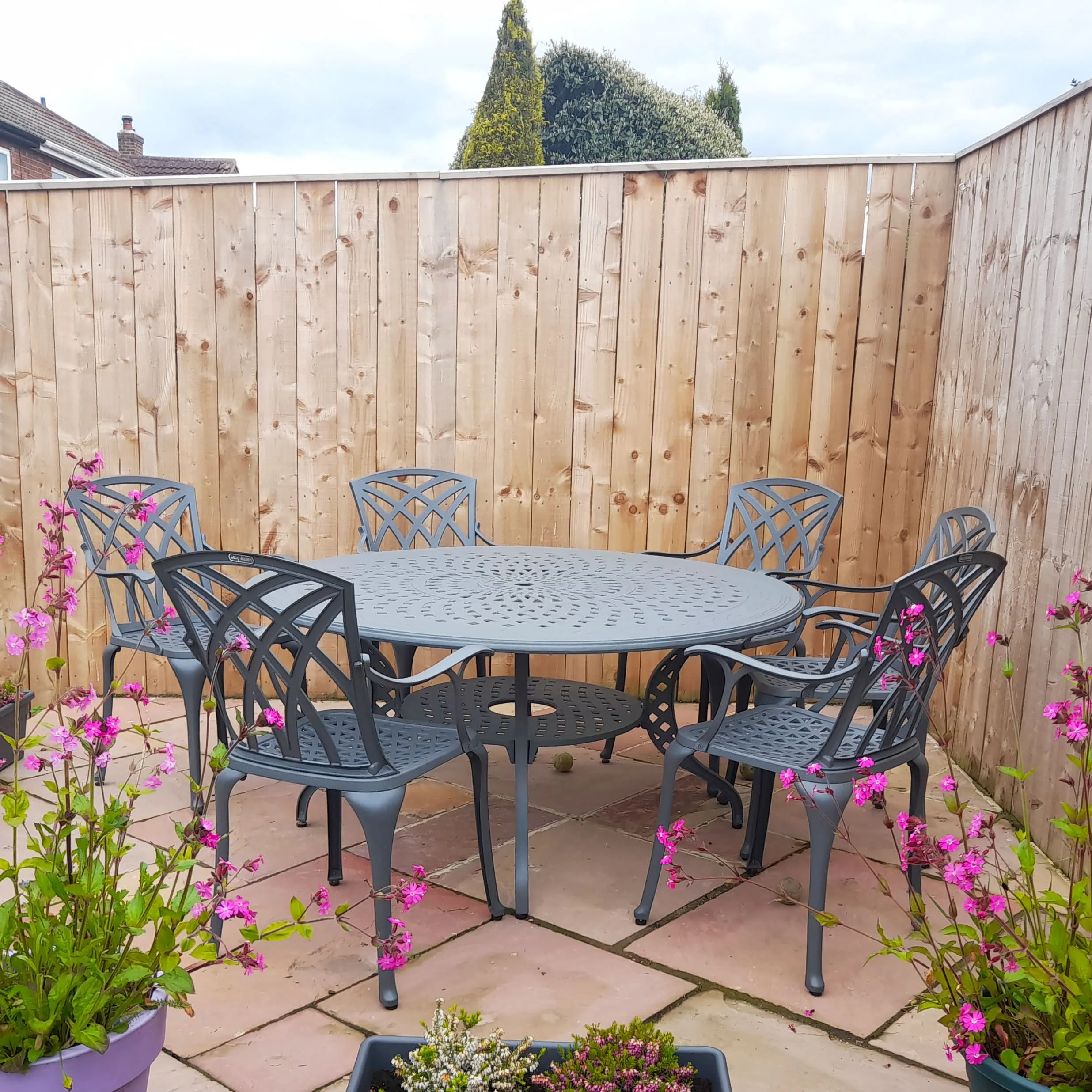 Amelia Table 6 Seater Set - Slate - Image 3