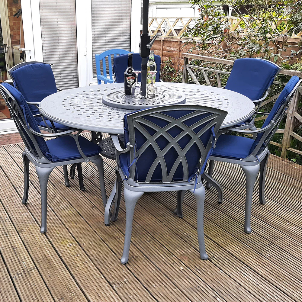 Amelia Table 6 Seater Set - Slate - Image 4