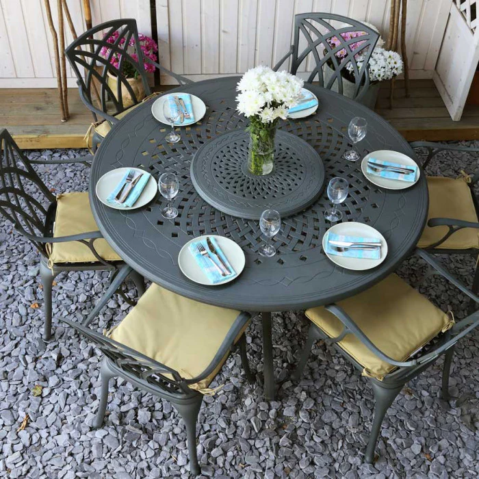 Amelia Table 6 Seater Set - Slate - Image 7