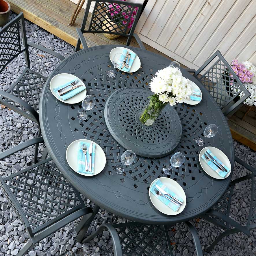 Amelia Table 8 Seater Set - Slate - Image 5