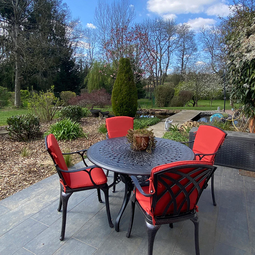 Amy Table 4 Seater Set - Antique Bronze - Image 4