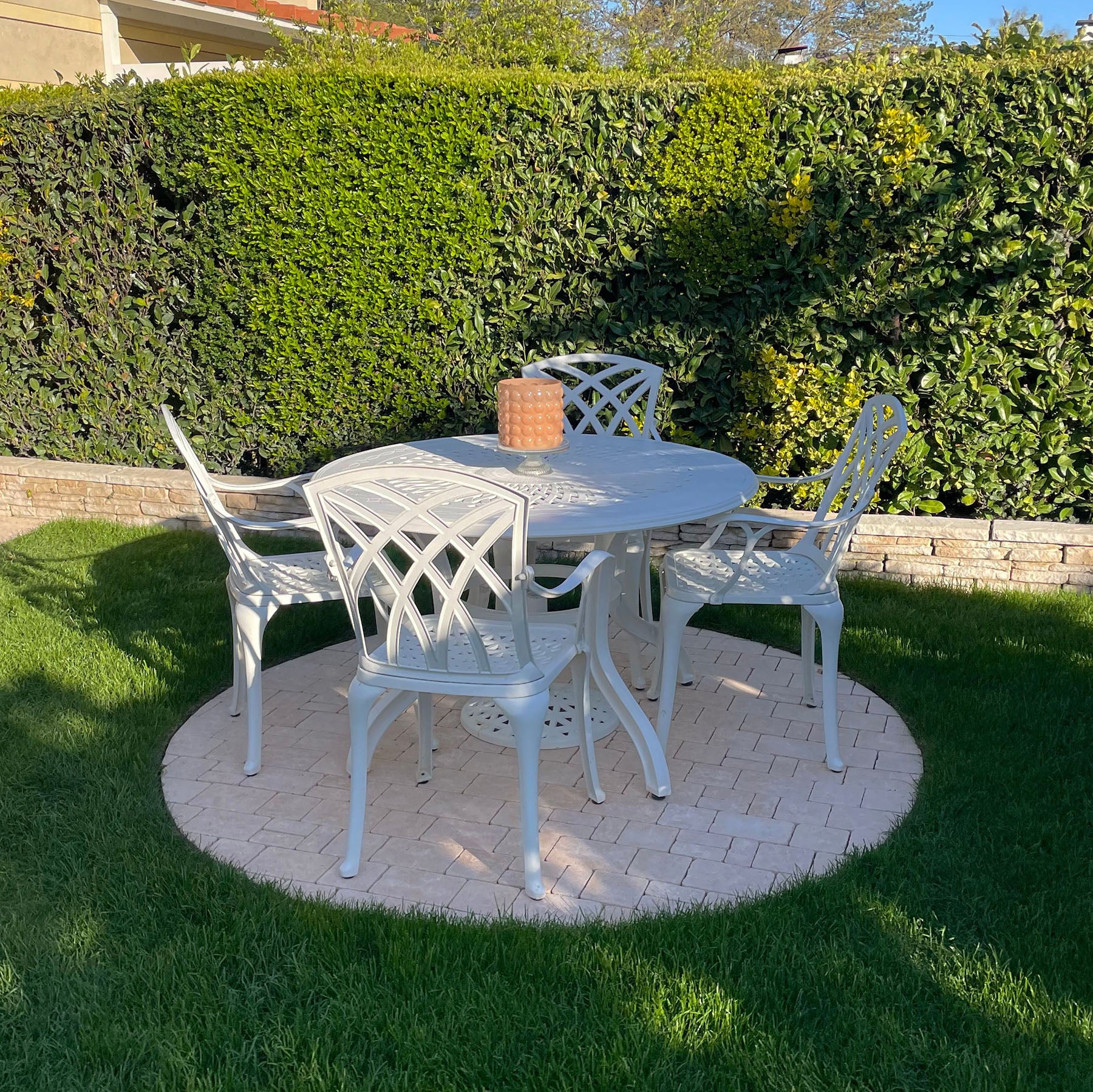 Amy Table 4 Seater Set - White - Image 3