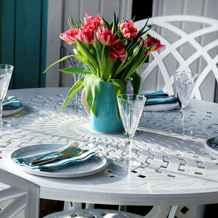 Amy Table 4 Seater Set - White - Image 5