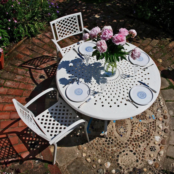 Amy Table 4 Seater Set - White - Image 8