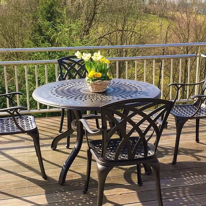 Amy Table 6 Seater Set - Antique Bronze - Image 13