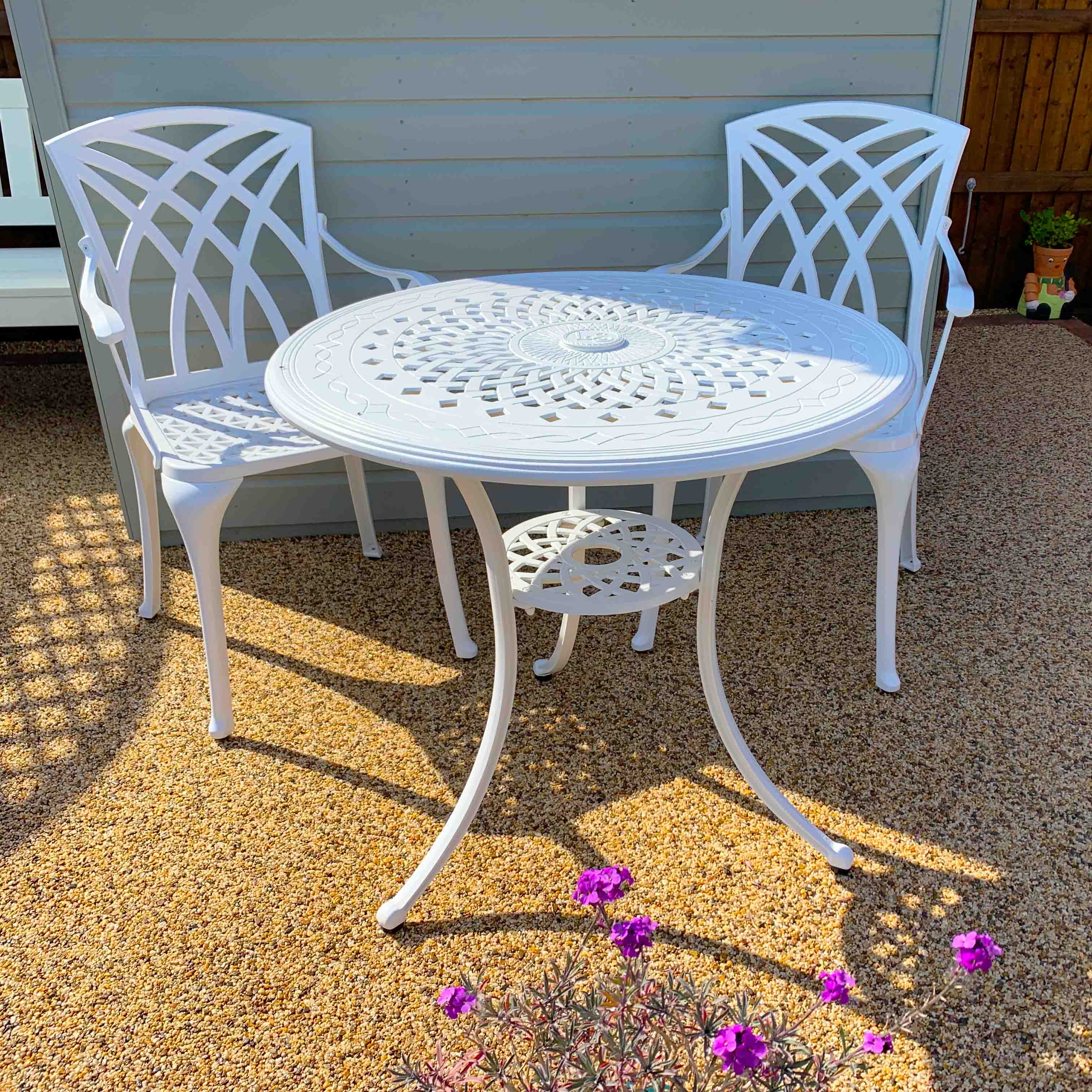 Anna Table 2 Seater Set - White - Image 3