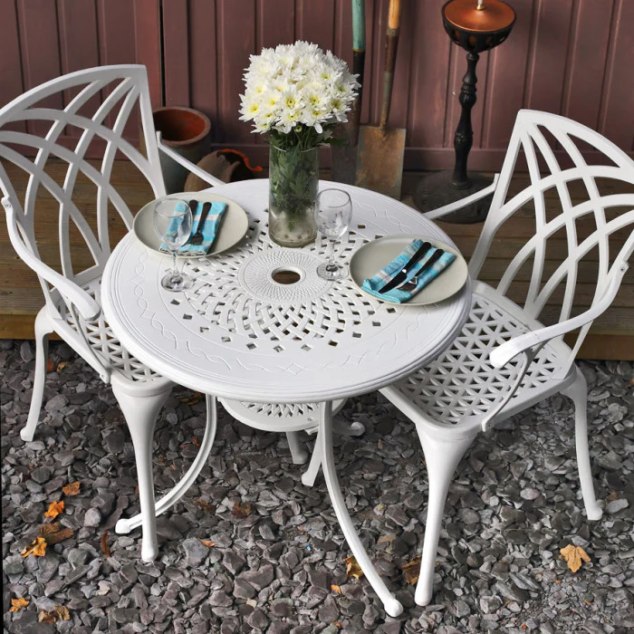 Anna Table 2 Seater Set - White - Image 4