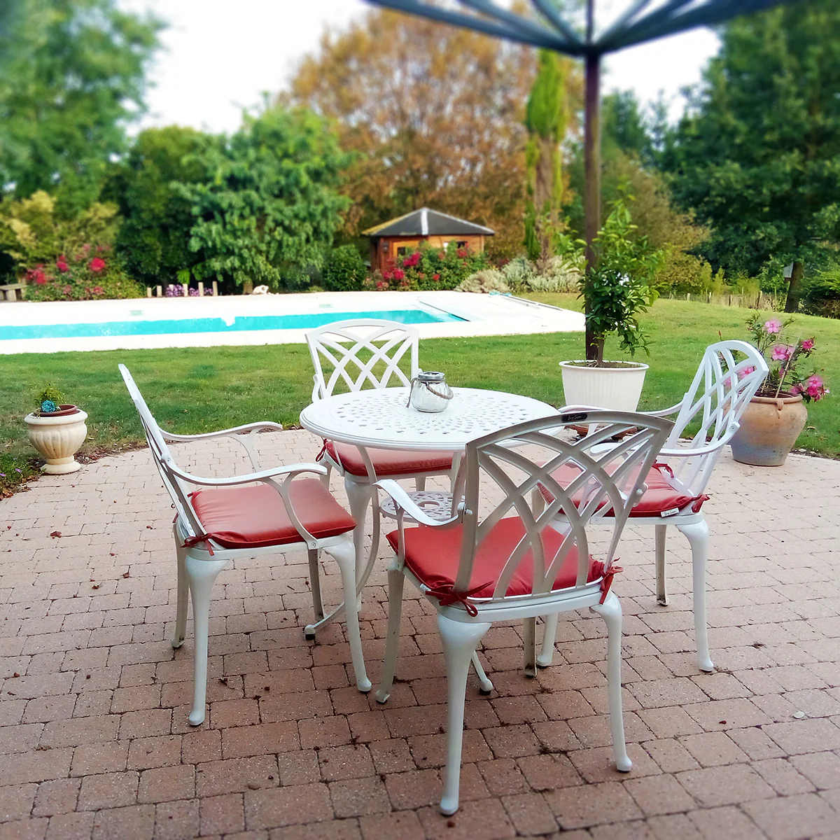 Anna Table 4 Seater Set - White - Image 3