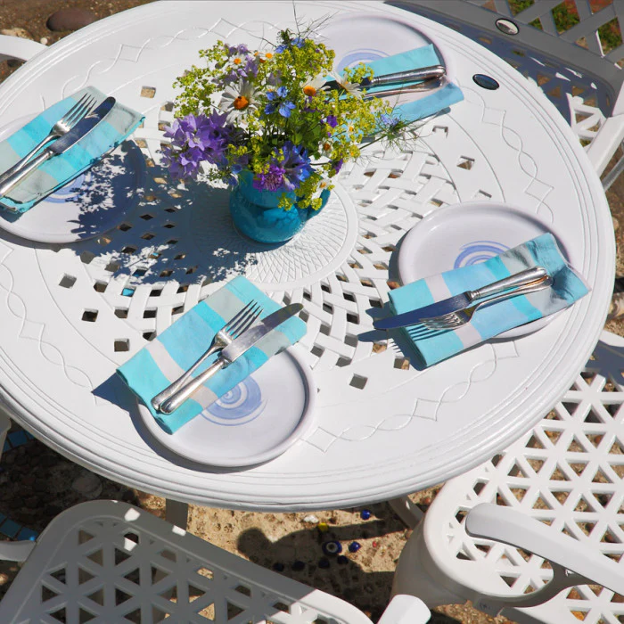 Anna Table 4 Seater Set - White - Image 4