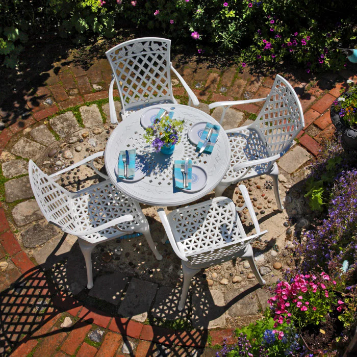 Anna Table 4 Seater Set - White - Image 5