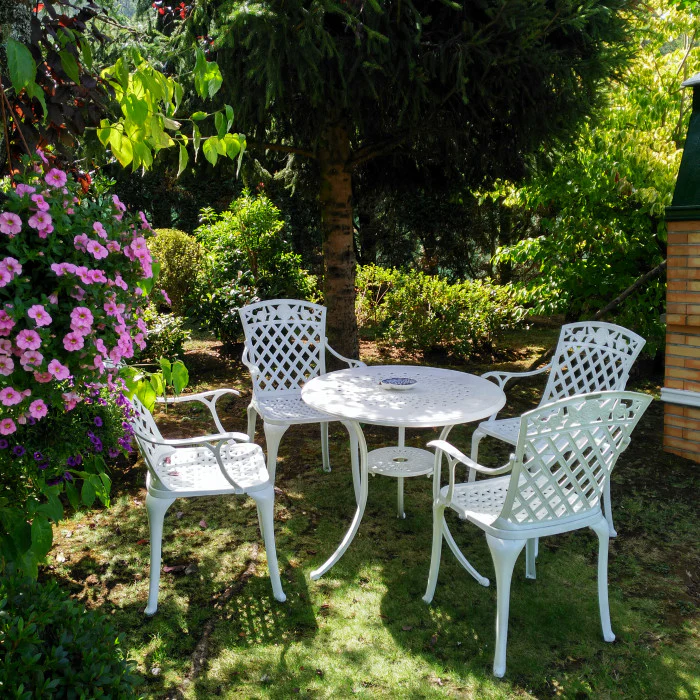 Anna Table 4 Seater Set - White - Image 6