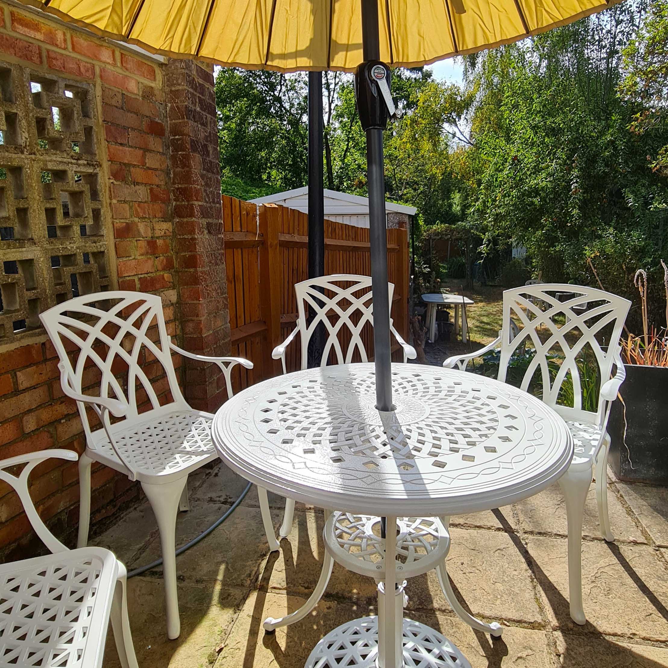 Anna Table 4 Seater Set - White - Image 8