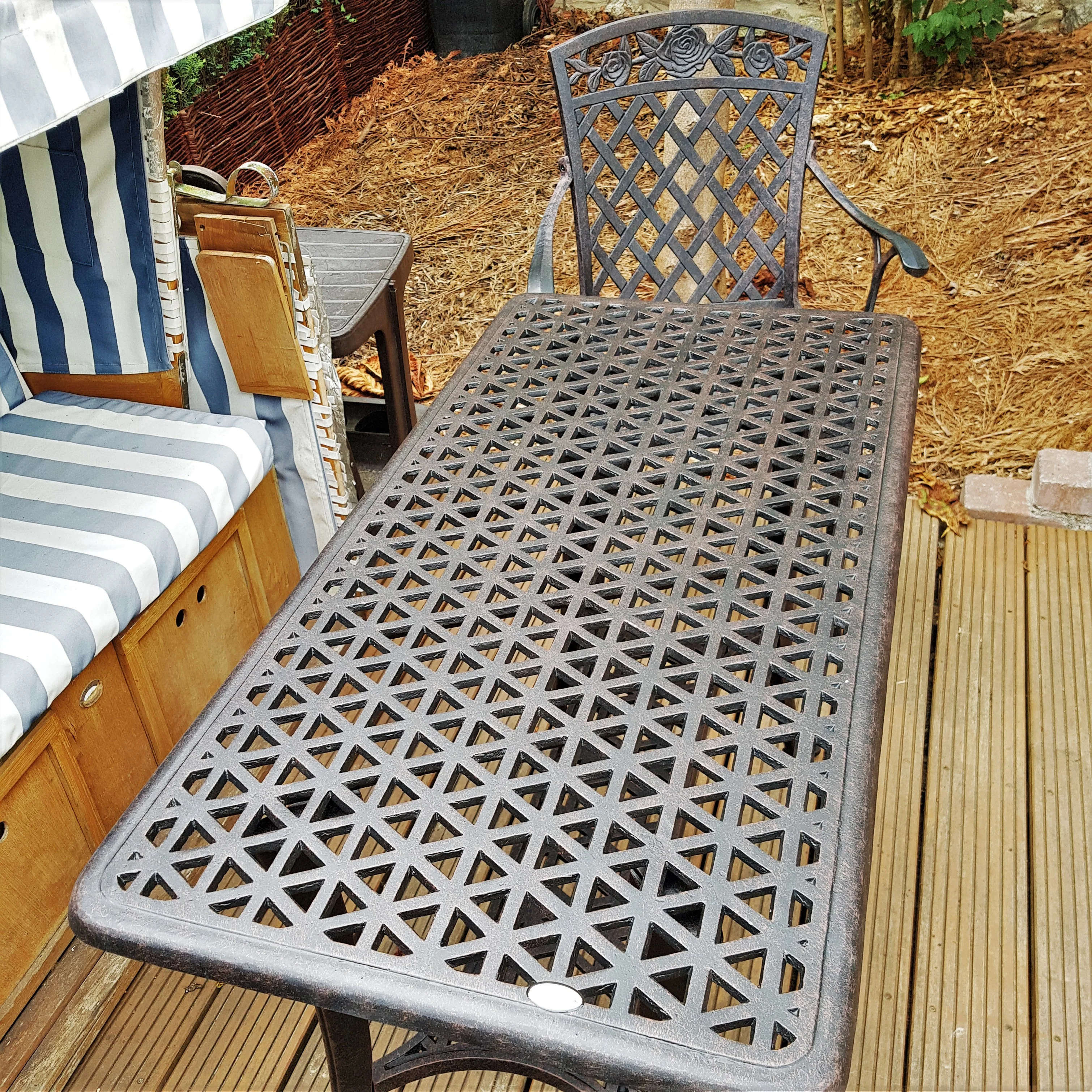 BBQ Table 2 Seater Set - Antique Bronze - Image 4