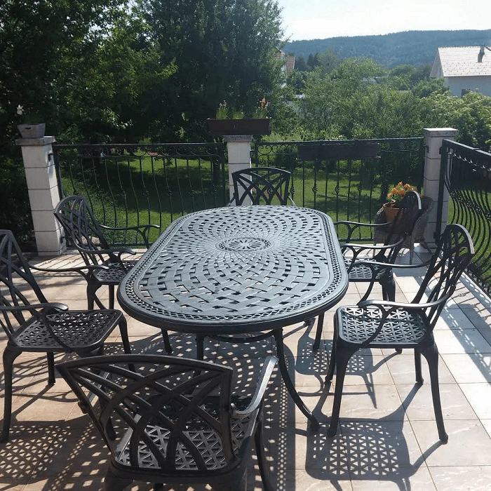 Catherine Table 6 Seater Set - Antique Bronze - Image 17