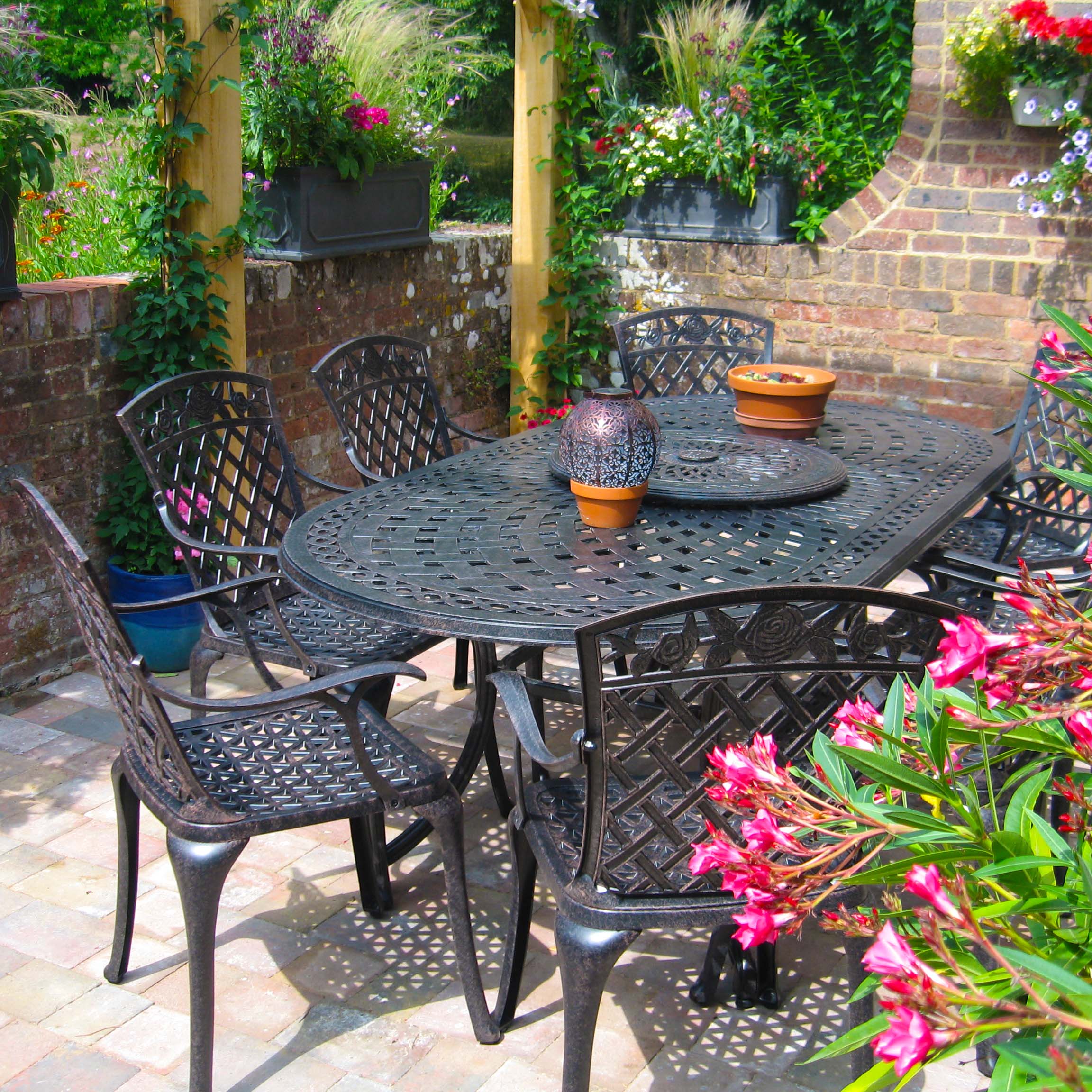 Catherine Table 6 Seater Set - Antique Bronze - Image 5