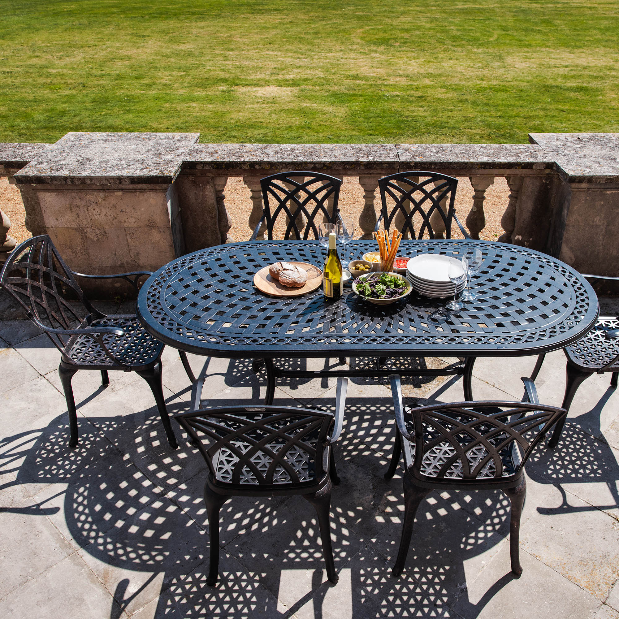 Catherine Table 6 Seater Set - Antique Bronze - Image 6