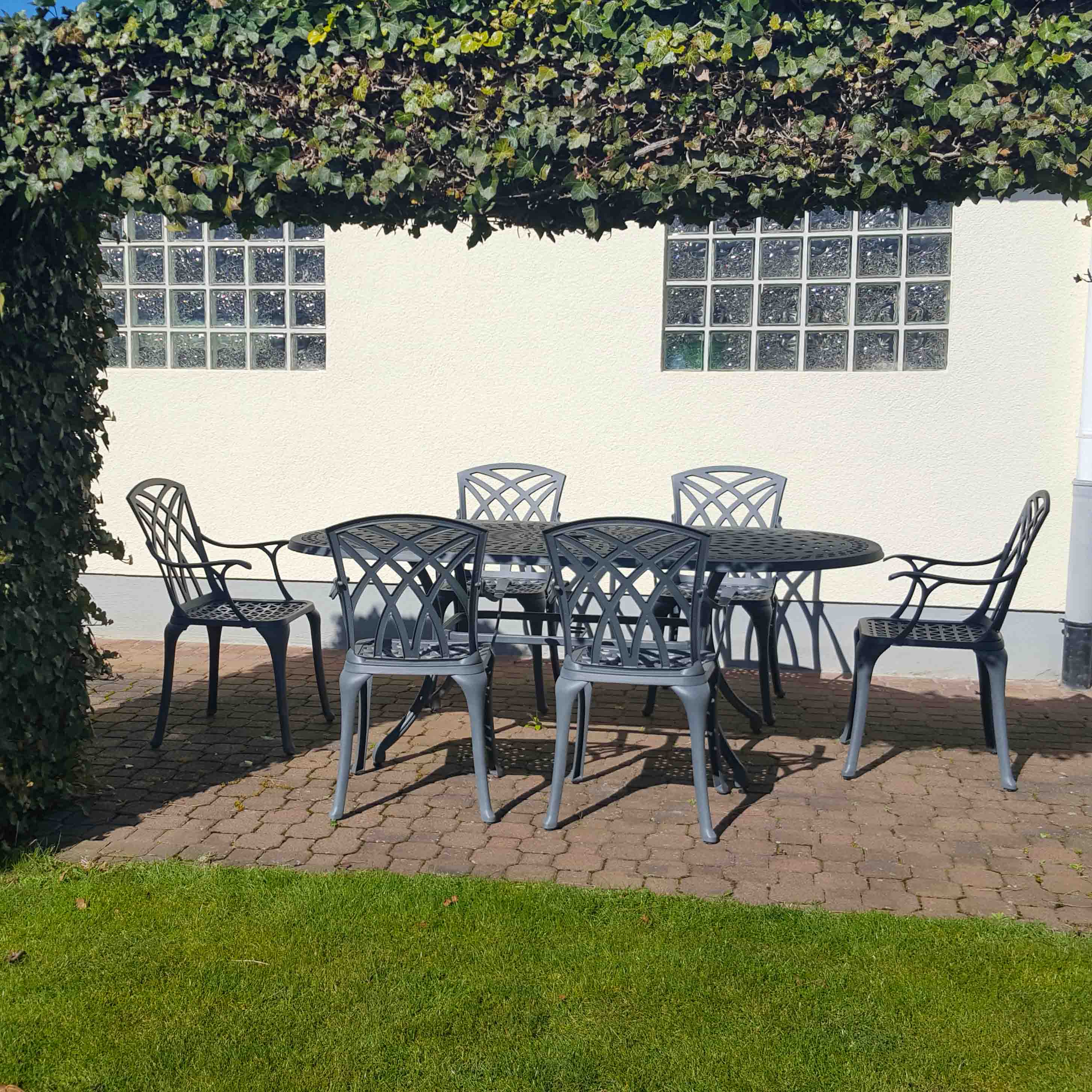 Catherine Table 6 Seater Set - Slate - Image 4