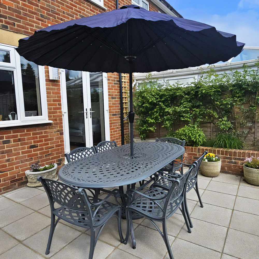 Catherine Table 6 Seater Set - Slate - Image 5