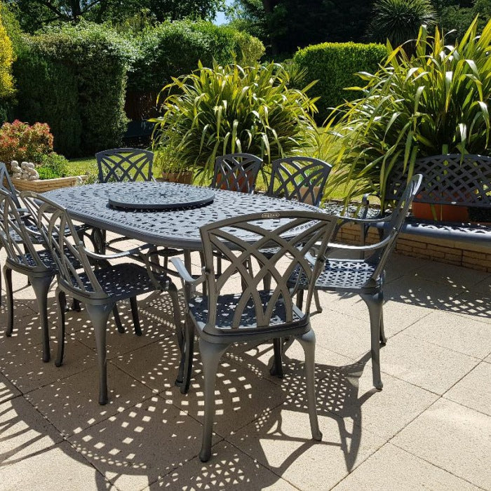 Catherine Table 6 Seater Set - Slate - Image 6