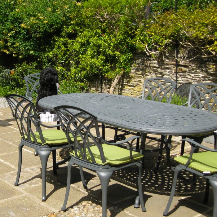 Catherine Table 6 Seater Set - Slate - Image 9