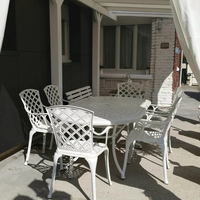 Catherine Table 6 Seater Set - White - Image 11