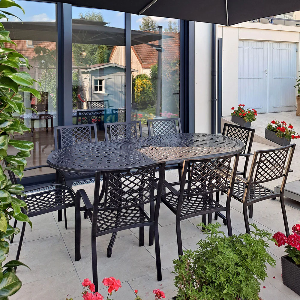 Catherine Table 8 Seater Set - Antique Bronze - Image 10