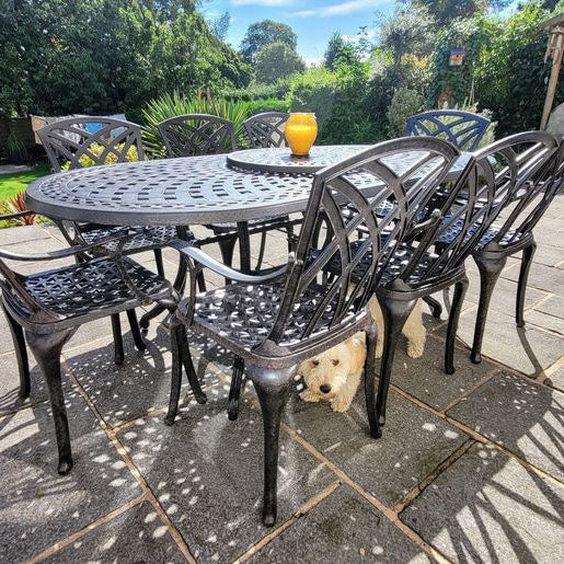 Catherine Table 8 Seater Set - Antique Bronze - Image 12