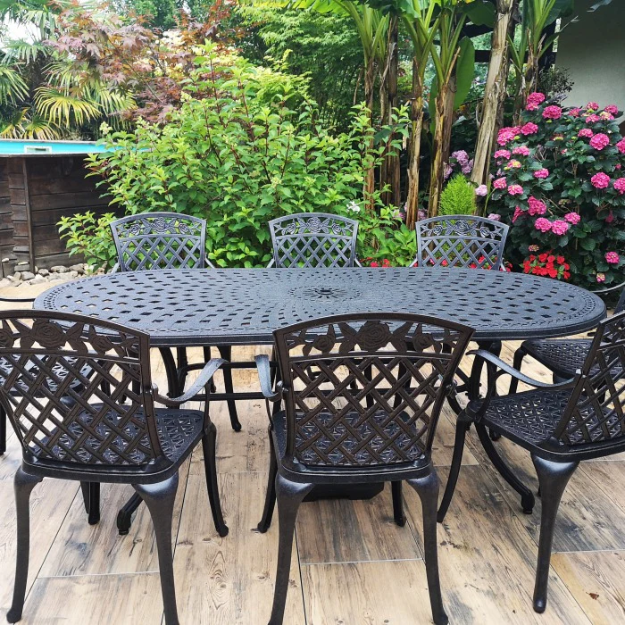 Catherine Table 8 Seater Set - Antique Bronze - Image 14