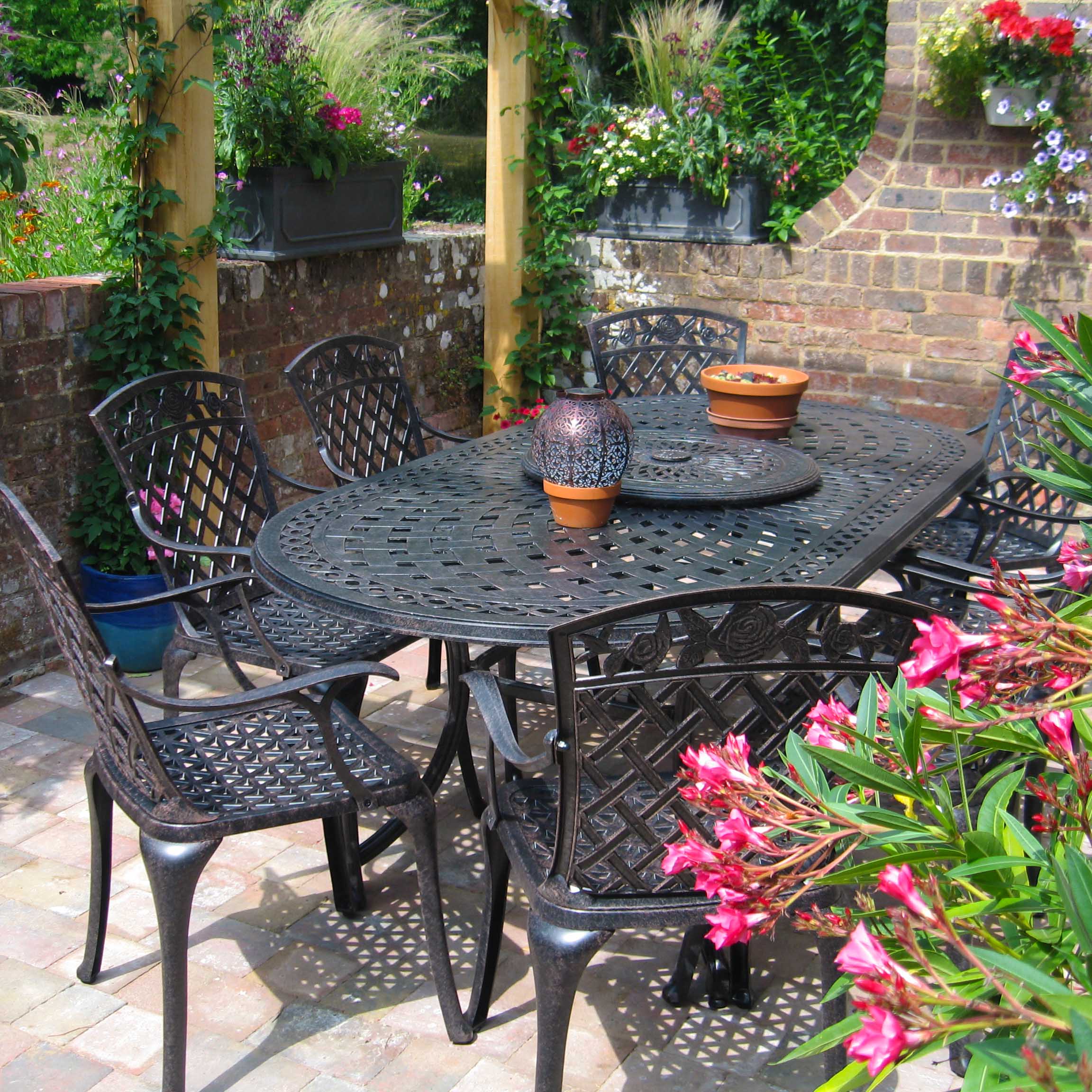 Catherine Table 8 Seater Set - Antique Bronze - Image 3