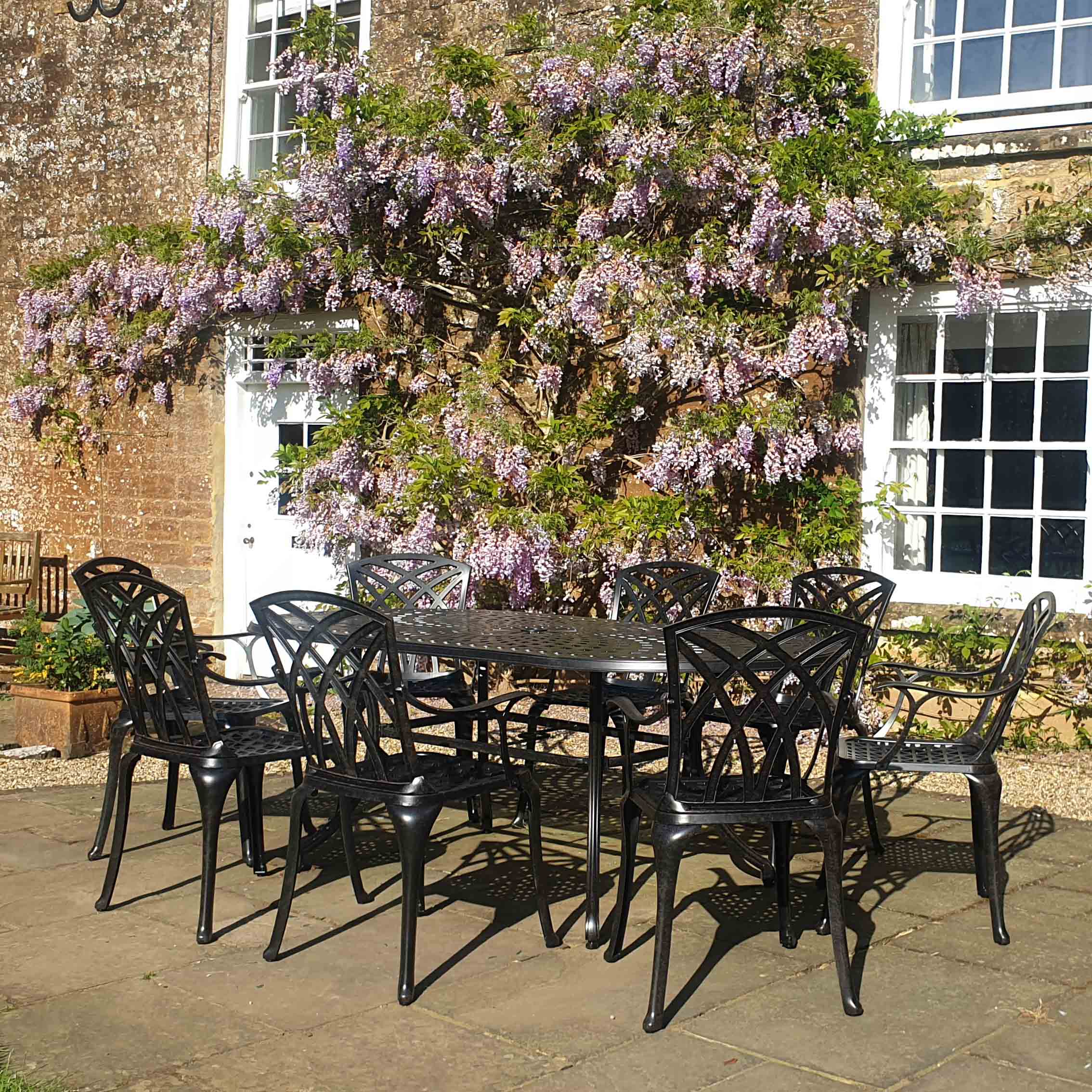 Catherine Table 8 Seater Set - Antique Bronze - Image 4