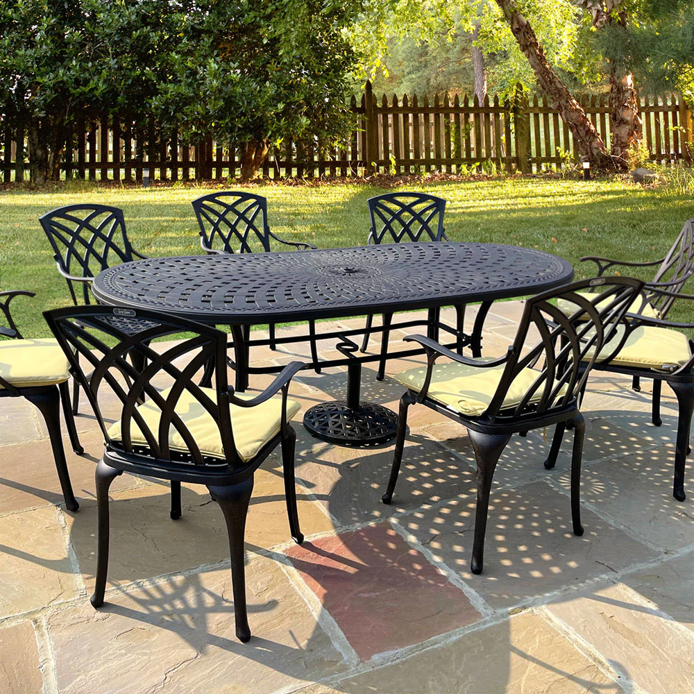 Catherine Table 8 Seater Set - Antique Bronze - Image 7