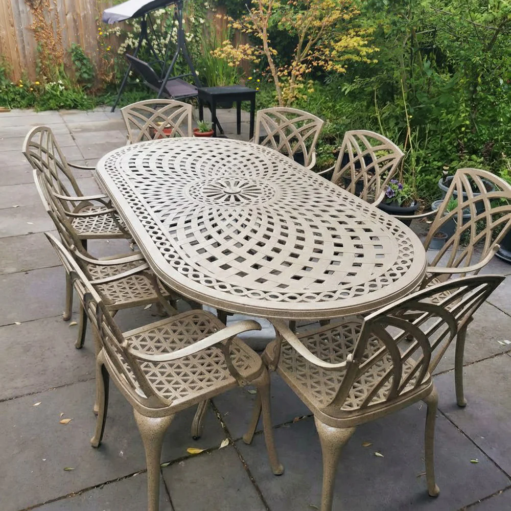 Catherine Table 8 Seater Set - Sandstone - Image 10