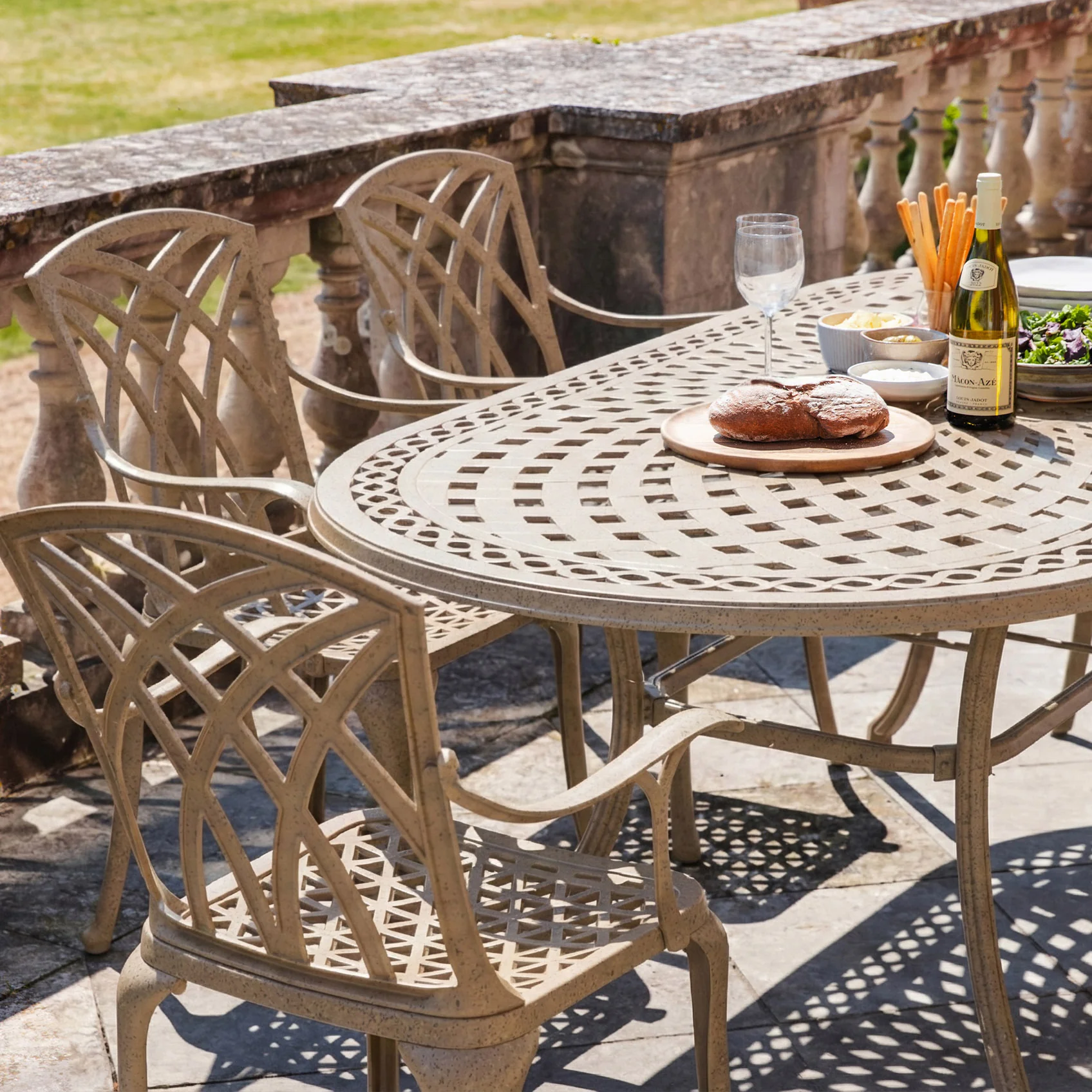 Catherine Table 8 Seater Set - Sandstone - Image 3
